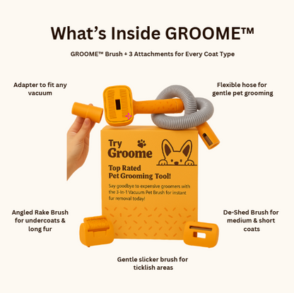 GROOME™ 3-In-1 Vacuum Pet Brush